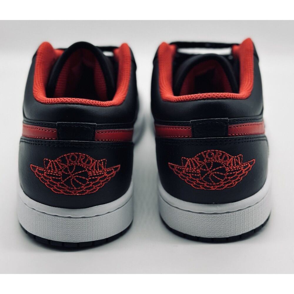 NEW Nike Air Jordan 1 Low Black Fire Red White Toe 553558-063 Men’s Size Multi - Picture 4 of 6